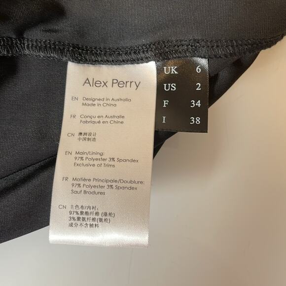 ALEX PERRY Strapless Crystal Embellished Velvet Black Midi Dress Size 2 - Picture 8 of 9